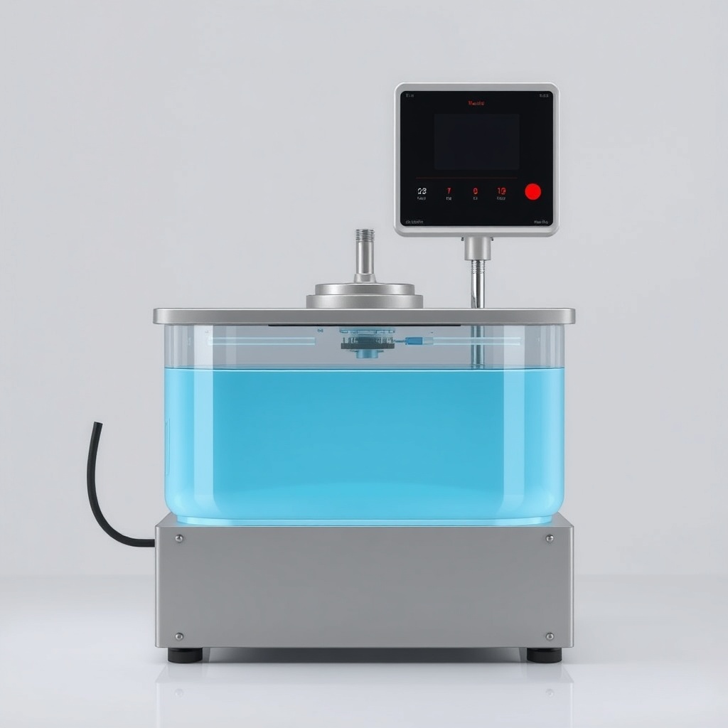 Bir hidrostatik test cihazında Küçükçalık 6 kg tozlu yangın tüpünün test edildiği